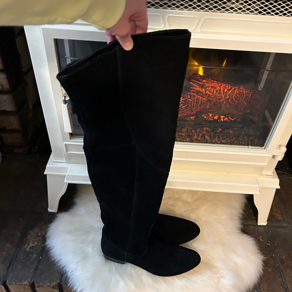White Mountain Suede Over The Knee Boots Black Size 6